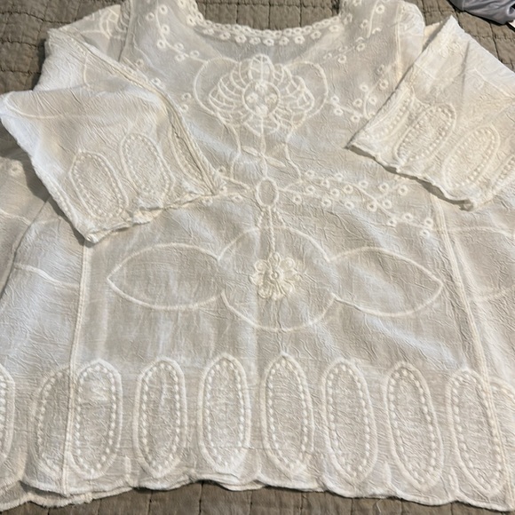 New Directions ivory cotton lace blouse 2X - Picture 6 of 6